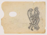 A figural drawing of a couple dancing.