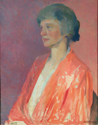 Woman in Red Kimono