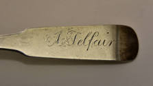 The handle terminus inscribed with "A Telfair" for Alexander Telfair (1789-1832).