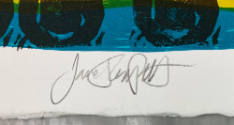 A view of the artist's signature. 