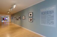 Installation shot of the exhibition Vehicles of Change in the collections corridor on the secon…