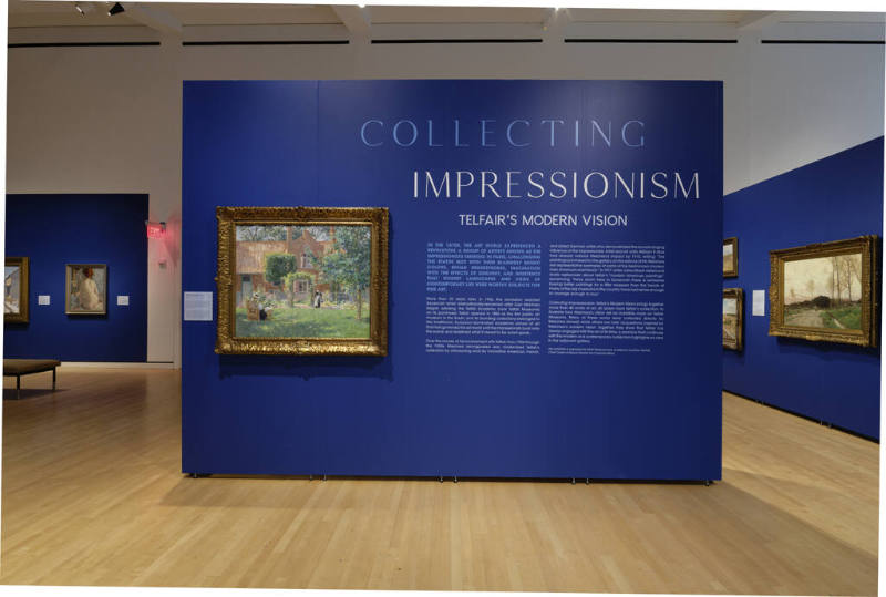 Title wall for the exhibition "Collecting Impressionism: Telfair's Modern Vision" featuring the…