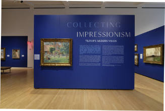 Title wall for the exhibition "Collecting Impressionism: Telfair's Modern Vision" featuring the…