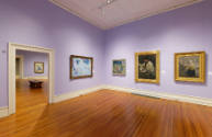 An installation shot of the northwest corner of the second gallery. 