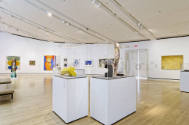 Installation shot of the east wall of Complex Uncertainties: Artists in Postwar America, rotati…