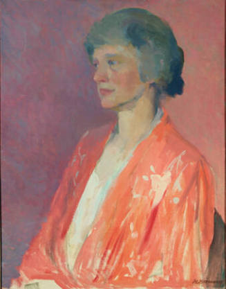 Woman in Red Kimono