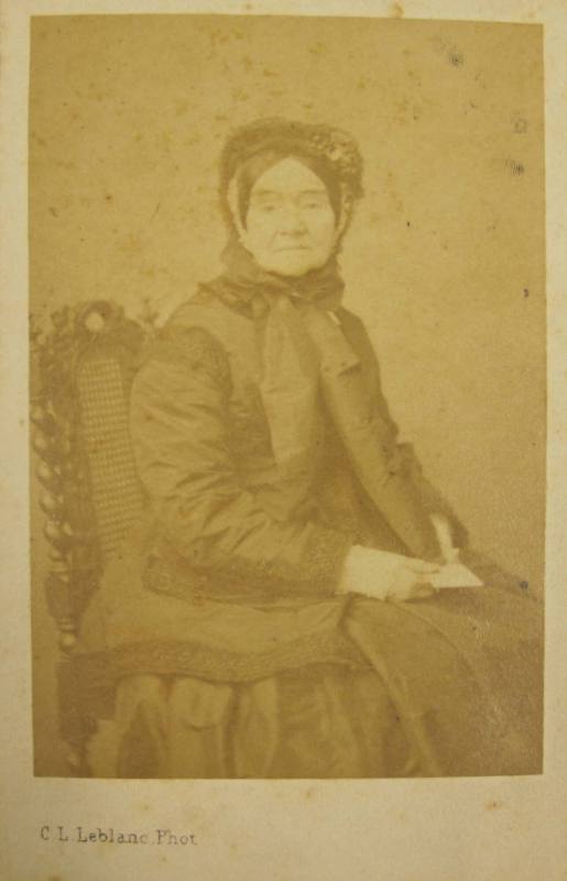A carte de visite of Mary Telfair photographed by Christian Louis LeBlanc in 1860s Paris, Franc…