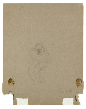 The reverse of the latter drawing, the image is a gestural sketch of a figure.


